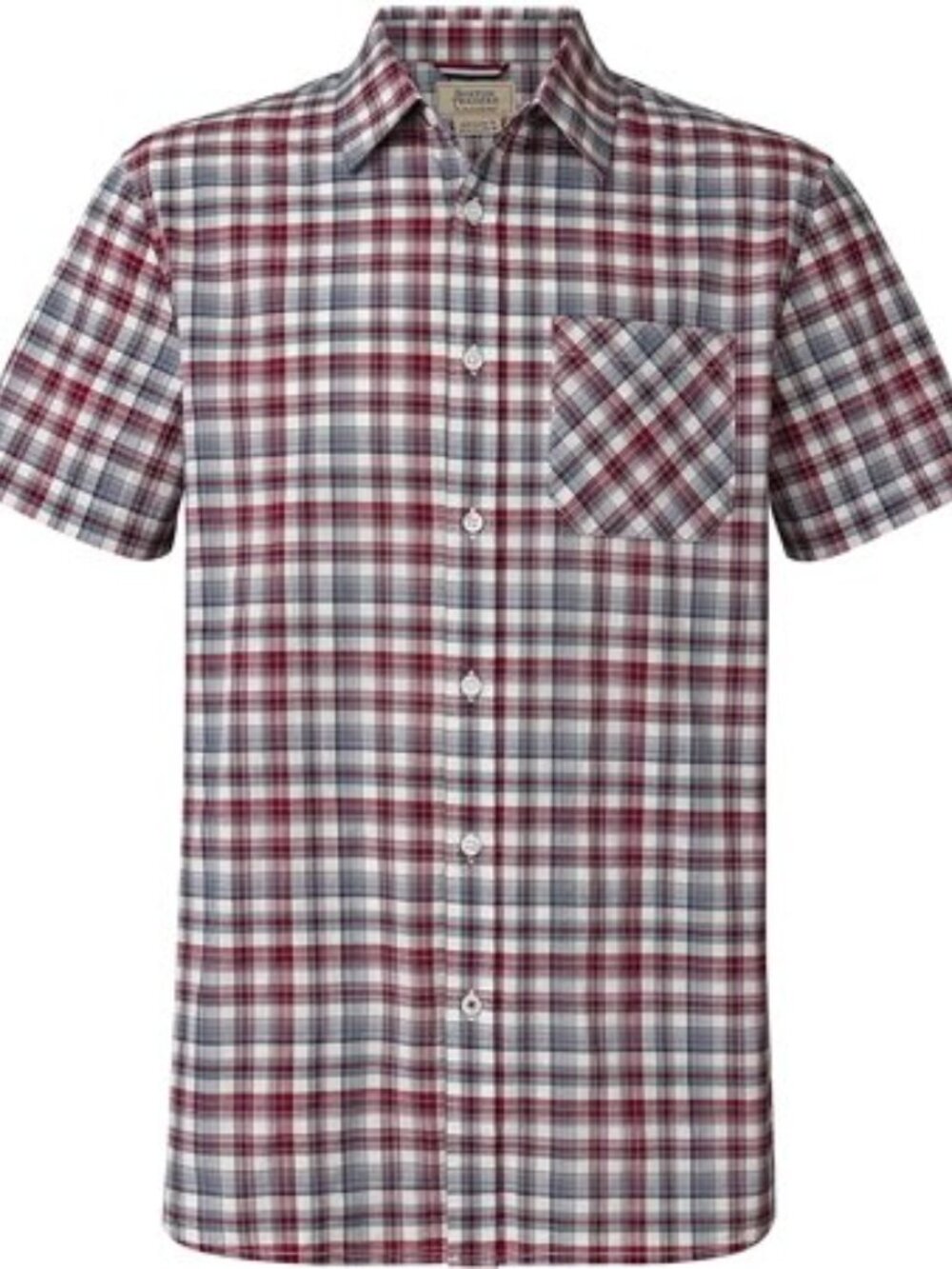 Boston Traders Mens Plaid Short Sleeves Lightweight Shirt